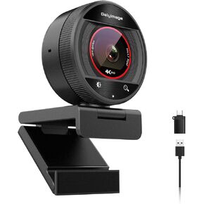 4K Webcam for PC with Microphone & Privacy Cover Web Camera for Desktop Computer/Laptop/Monitor/Mac, 4K UHD 8X Zoom Web Cam, PDAF Auto Focus, Dual AI Noise-Cancelling Mics, 78° FOV USB Camera in Saudi Arabia