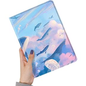 Flower Case for Galaxy Tab S10 Lite / S10 FE / S9 FE 10.9", Tab S9 11" Case Flower Pattern Cute Floral Illustrated Printed Cover with Pencil Holder,Color 12 in Kuwait