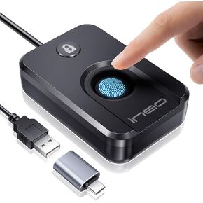 قارئ بصمات الأصابع ineo USB لنظام التشغيل Windows 10/11، Windows Hello، تسجيل الدخول بلمسة واحدة وقفل الشاشة، التوصيل والتشغيل، بدون كلمة مرور، كابل بطول 5 أقدام in Kuwait