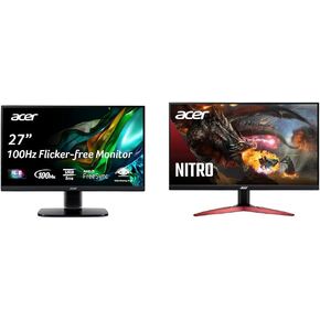 Acer KB272 Hbi 27" Full HD (1920 x 1080) Zero-Frame Gaming Office Monitor | AMD FreeSync Technology & 21.5 Inch Full HD (1920 x 1080) IPS Ultra-Thin Zero Frame Computer Monitor, SB220Q bi in Kuwait