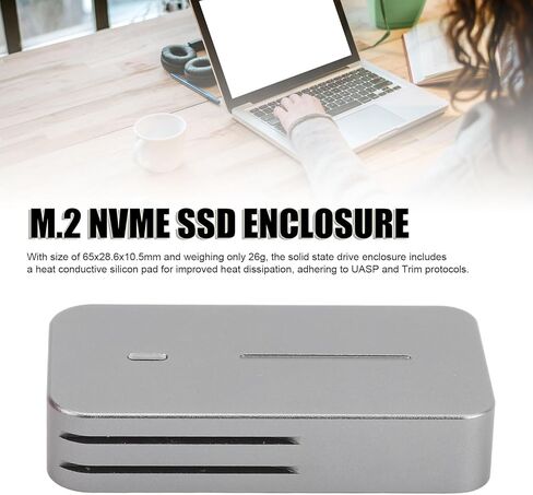 حاوية Zyyini M.2 NVMe SSD، RTL9210B 10GB Type C USB3.2 Gen2 قارئ محرك الحالة الصلبة، متوافق مع 2230 2242 M.2 NVMe PCIE أو NGFF SSD in Kuwait