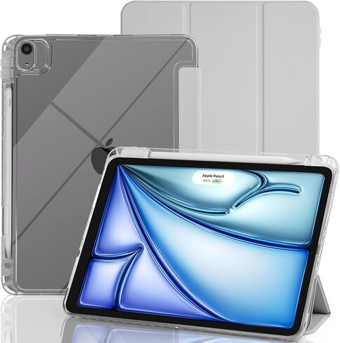 Case for iPad Air 11 Inch M4/M3/M2 2026/2025/2024, iPad Air 5th/4th Generation Case 10.9" 2022/2020, Hybrid Protective Cover with Pencil Holder, Anti-Yellowing Clear Back Shell, Pink in Kuwait