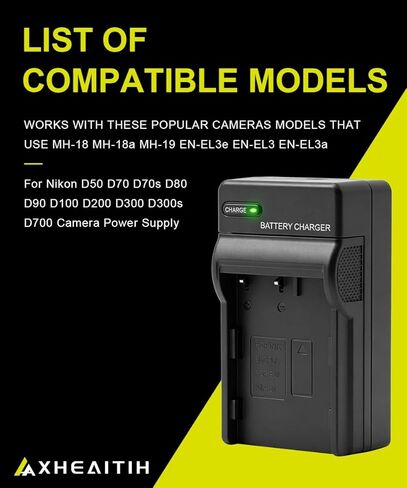 MH-18 MH-18a MH-19 EN-EL3e EN-EL3 EN-EL3a Wall Camera Battery Charger for Nikon D50 D70 D70s D80 D90 D100 D200 D300 D300s D700 Supply in Kuwait