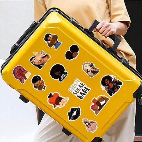 50PCS Black Girl Stickers Pack Waterproof Vinyl Decals for Laptop Water Bottle Notebook Phone – Afro Girl Aesthetic Stickers for Teens Women Girls in Kuwait
