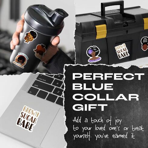 50PCS Black Girl Stickers Pack Waterproof Vinyl Decals for Laptop Water Bottle Notebook Phone – Afro Girl Aesthetic Stickers for Teens Women Girls in Kuwait