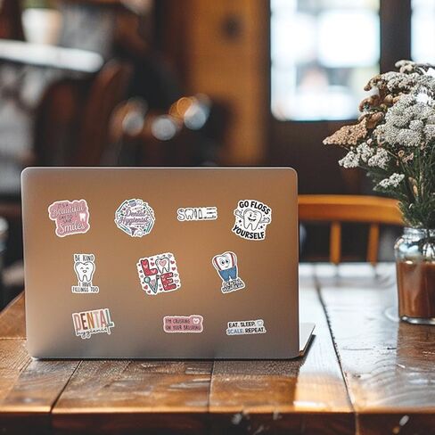 10pcs Dental Hygiene Sticker Sheet, Cute Vinyl Decals for Dental Hygienists, Office Staff, Oral Health Advocates, Waterproof, UV-Resistant, for Laptop, Water Bottle, Journal, Notebook, Clipboard in Kuwait