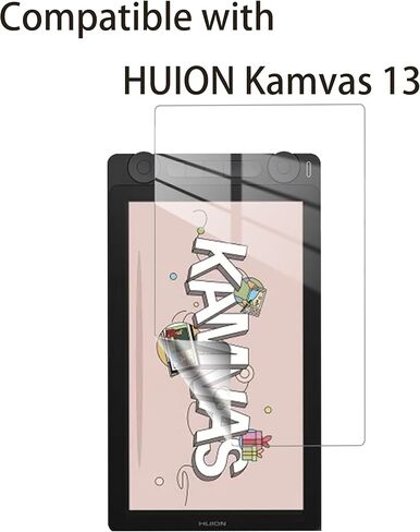 واقي شاشة متوافق مع HUION Kamvas 13 (Gen 3) مقاس 13.3 بوصة، مقاوم للخدش، تصميم رفيع للغاية يشبه الورق (زجاج غير مقسى) in Kuwait