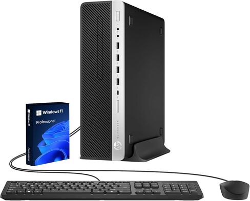 HP EliteDesk 800 G5 SFF Desktop Computer PC, Intel Core i5-9500T (6-Core), 8GB DDR4 RAM, 256GB SSD, WiFi, Keyboard & Mouse, DisplayPort, Windows 11 Pro (Renewed) in Kuwait