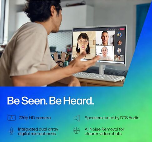 كمبيوتر مكتبي HP 21.5 بوصة FHD الكل في واحد 2026، وحدة معالجة مركزية Intel 4-Core، ذاكرة وصول عشوائي 16 جيجابايت، تخزين 128 جيجابايت، كاميرا ويب مدمجة/ميكروفون/واي فاي/بلوتوث، USB-A/C/HDMI، RJ-45، لوحة مفاتيح وماوس، Windows 11 Home، LE Bundle in Kuwait