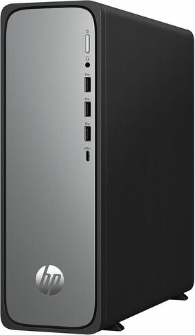 كمبيوتر مكتبي HP OmniDesk Slim، معالج Intel 300، ذاكرة الوصول العشوائي 8 جيجابايت، 256 جيجابايت SSD، Intel UHD Graphics 710، Windows 11 Home، Microsoft Copilot، Meteor Silver، S03-0010 (2025) (متجدد) in Kuwait