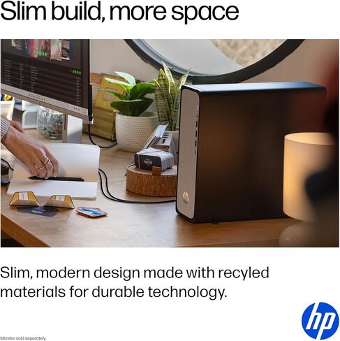 كمبيوتر مكتبي HP OmniDesk Slim، معالج Intel 300، ذاكرة الوصول العشوائي 8 جيجابايت، 256 جيجابايت SSD، Intel UHD Graphics 710، Windows 11 Home، Microsoft Copilot، Meteor Silver، S03-0010 (2025) (متجدد) in Kuwait
