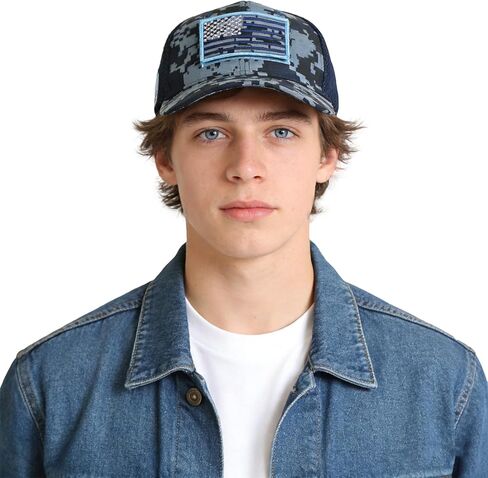 American Flag USA Trucker Hat for Women Men Camo Adjustable Patriotic Baseball Cap Summer Mesh Sun Visor Dad Hat in Saudi Arabia