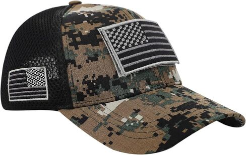 American Flag USA Trucker Hat for Women Men Camo Adjustable Patriotic Baseball Cap Summer Mesh Sun Visor Dad Hat in Saudi Arabia
