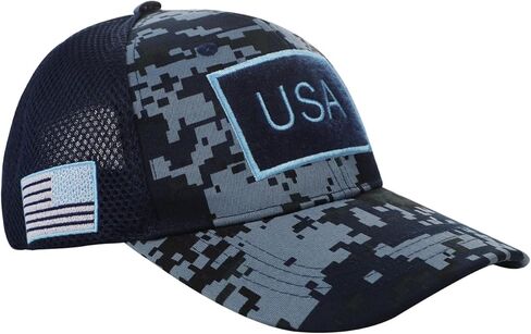 American Flag USA Trucker Hat for Women Men Camo Adjustable Patriotic Baseball Cap Summer Mesh Sun Visor Dad Hat in Saudi Arabia