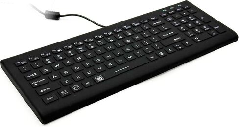 لوحة مفاتيح بإضاءة خلفية كاملة الحجم مقاومة للماء من DSI IKB660BL سيليكون مطهر IP68 إضاءة خلفية قابلة للتعديل بمفتاح 5 ثواني in Kuwait