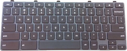 لوحة مفاتيح بديلة للكمبيوتر المحمول بتصميم أمريكي لجهاز Dell Chromebook 11 3100 3110 3400 5190 00D2DT 0D2DT 3100 2XD6T 02XD6T 2XD60 لا يوجد نقطة ولا إضاءة خلفية باللون الأسود in Kuwait