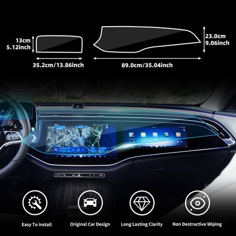 Screen Protector for 2024-2025 Mercedes-Benz E-Class Anti-Fingerprint & Glare Tempered Glass GPS Navigation Touchscreen Protective Film in Kuwait