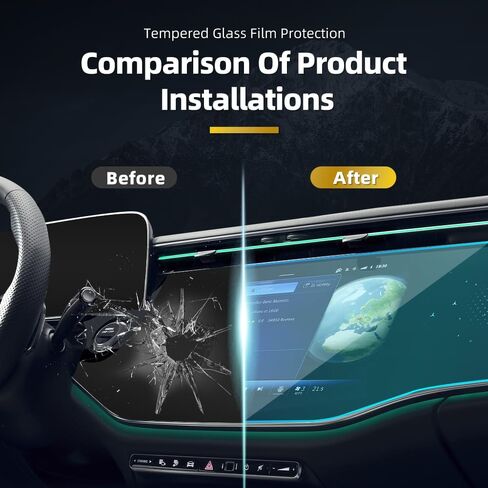 Screen Protector for 2024-2025 Mercedes-Benz E-Class Anti-Fingerprint & Glare Tempered Glass GPS Navigation Touchscreen Protective Film in Kuwait