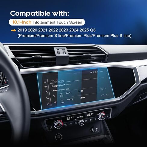 LFOTPP For 2025 Audi Q3 Screen Protector - 2019-2025 Q3 (Premium/Premium S line/Premium Plus/Premium Plus S line) 10.1 inch Touchscreen [ClarityHD+] Anti Fingerprint 9H Glass* in Kuwait