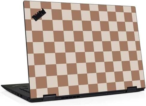 Skinit Decal Laptop Skin Compatible with Thinkpad X1 Yoga (3rd Gen 2018) - Officially Licensed Skinit Originally Designed Neutral Checkered Design in Kuwait