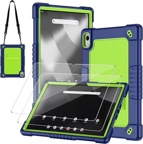 لـ Walmart Onn 11 بوصة Tablet Pro 2024 Model Case / Onn 11 بوصة Tablet Pro (100146660) 2024 حافظة صديقة للأطفال مع حامل حزام الكتف قطعتين واقي شاشة من الزجاج المقوى (أسود + قطعتين) in Kuwait