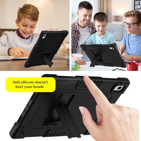 لـ Walmart Onn 11 بوصة Tablet Pro 2024 Model Case / Onn 11 بوصة Tablet Pro (100146660) 2024 حافظة صديقة للأطفال مع حامل حزام الكتف قطعتين واقي شاشة من الزجاج المقوى (أسود + قطعتين) in Kuwait