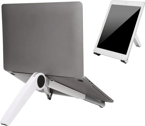 Laptop Stand Adjustable Ergonomic Computer Holder Portable Foldable Aluminum Alloy Bracket for Office Home Use White in Kuwait