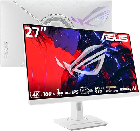 شاشة الألعاب ASUS ROG Strix مقاس 27 بوصة بدقة 1440 بكسل، QHD 2560 x 1440 Fast IPS، 180 هرتز، 1 مللي ثانية GTG، DCI-P3 95%، HDR400، مزامنة ضبابية الحركة المنخفضة للغاية، G-SYNC، اتصال USB-C، مقبس حامل ثلاثي القوائم، حامل قابل للتعديل in Kuwait