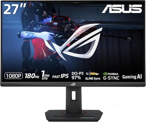 ASUS ROG Strix 27" 1440P Gaming Monitor, QHD 2560 x 1440 Fast IPS, 180Hz, 1ms GTG, DCI-P3 95%, HDR400, Extreme Low Motion Blur Sync, G-SYNC, USB-C Connectivity, Tripod Socket, Adjustable Stand in Saudi Arabia
