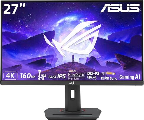 ASUS ROG Strix 27" 1440P Gaming Monitor, QHD 2560 x 1440 Fast IPS, 180Hz, 1ms GTG, DCI-P3 95%, HDR400, Extreme Low Motion Blur Sync, G-SYNC, USB-C Connectivity, Tripod Socket, Adjustable Stand in Saudi Arabia
