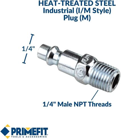 برايم فيت مقابس توصيل سريع للهواء بنمط صناعي IP1414MS-B25-P (25 قطعة) / ستيل 1/4 انش × 1/4 انش ذكر ان بي تي in Saudi Arabia