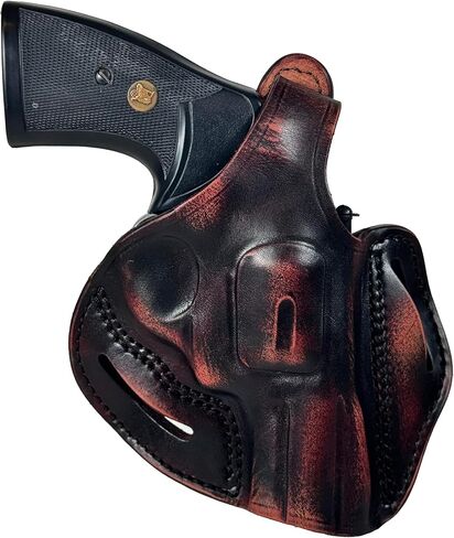 1791 Gunleather L & K إطار مسدس الحافظة، الجلود الإبهام كسر الحافظة يناسب المسدسات ث. الحد الأقصى لطول البرميل 3 بوصات، متوافق مع 3 بوصات Colt Python وSmith & Wesson 686 و66 Combat و19 in Kuwait