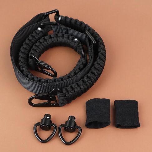 Braided Two Point Sling Paracord Rifle Sling, Gun Sling with Metal Hook and Solid Swivels Adjustable Length for Outdoor in Kuwait
