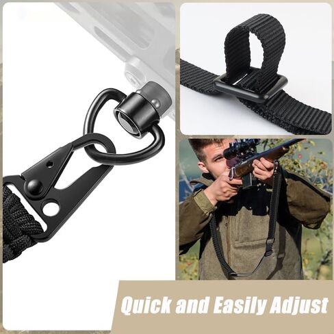 Braided Two Point Sling Paracord Rifle Sling, Gun Sling with Metal Hook and Solid Swivels Adjustable Length for Outdoor in Kuwait