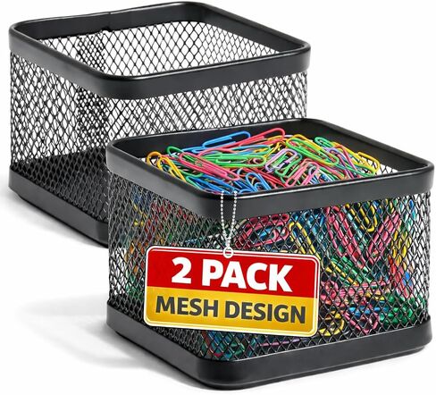 1InTheOffice Mesh Paperclip Holder for Desk, Paperclip Holder Desk Accessories Holder(4 Pack) in Saudi Arabia