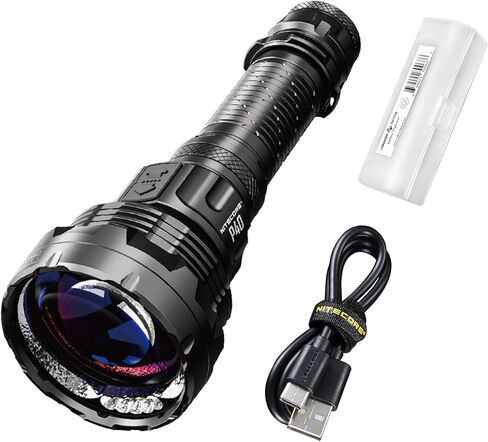 Nitecore P40 مصباح يدوي LEP طويل المدى، 2000 لومن، مسافة شعاع 3171 ياردة، قابل لإعادة الشحن عبر USB-C، ضوء كشاف وإضاءة كاشفة، مصباح يدوي تكتيكي مقاوم للماء للبحث والإنقاذ، في الهواء الطلق، والتخييم in Kuwait