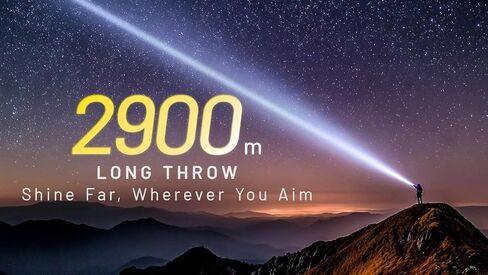 Nitecore P40 مصباح يدوي LEP طويل المدى، 2000 لومن، مسافة شعاع 3171 ياردة، قابل لإعادة الشحن عبر USB-C، ضوء كشاف وإضاءة كاشفة، مصباح يدوي تكتيكي مقاوم للماء للبحث والإنقاذ، في الهواء الطلق، والتخييم in Kuwait