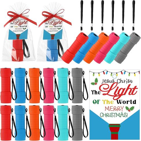 Flutesan 24 Sets End of Year Student Gifts Bulk Includes 24 Mini Flashlight Set 24 Gift Cards 50 Opp Bags from Teacher for Classroom Hurricane Supplies Party Favors Summer Camping Hiking in Kuwait