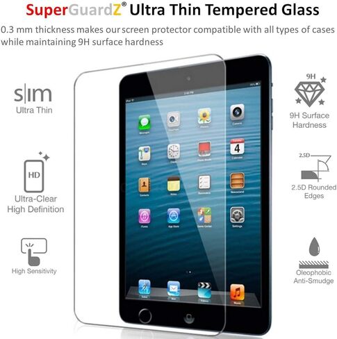 for iPad Pro 12.9 (2017, 2016) Screen Protector [Tempered Glass], SuperGuardZ, 9H, 0.3mm, Anti-Scratch, Anti-Bubble [Lifetime Replacement] + 2 Stylus Pen in Kuwait