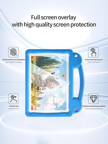 واقي شاشة لجهاز Ruufuuxy Android Tablet 10 بوصة، مضاد للخدش 9H صلابة اللمس حساس 2.5D حواف مستديرة خالية من الفقاعات، سهل التركيب، عبوتان. in Kuwait