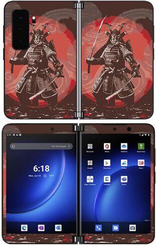 MightySkins Skin Compatible with Microsoft Surface Duo 2 - Samurai Battle | Protective, Durable, and Unique Vinyl Decal wrap Cover | Easy to Apply, Remove, and Change Styles | Made in The USA in Kuwait