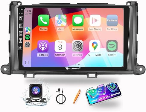 لسيارة Toyota Sienna 2011-2014 Car Play Android Auto Navigation Stereo GPS Radio Reverse Camera Display 9 "IPS Touchscreen Headunit Tablet Pad Media Player، إذا كان ذلك ممكنًا، رباعي النواة 4G+64G in Kuwait