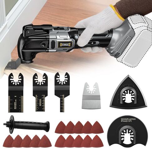Cordless Oscillating Tool for Dewalt 18V/20V Battery, 6 Variable Speed Brushless-Motor Tool, Oscillating multi tool kit for Cutting Wood Drywall Nails Remove Grout & Sanding(Battery Not Included) in Saudi Arabia