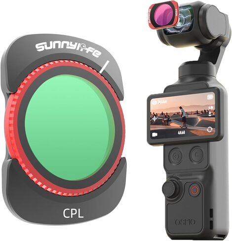 فلتر لجيب DJI Osmo 4، ملحقات مرشح مغناطيسي قابل للتعديل CPL أسود ناعم/VND MCUV لجيب DJI Osmo 4/3 (مجموعة مكونة من 4 قطع) in Kuwait