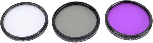 Zopsc 52mm Camera Lens Filter Kit, CPL 3 in 1 Circular Polarizer Fluorescent Light Filter with Aluminum Frame for Mirrorless DSLR Photography in Kuwait