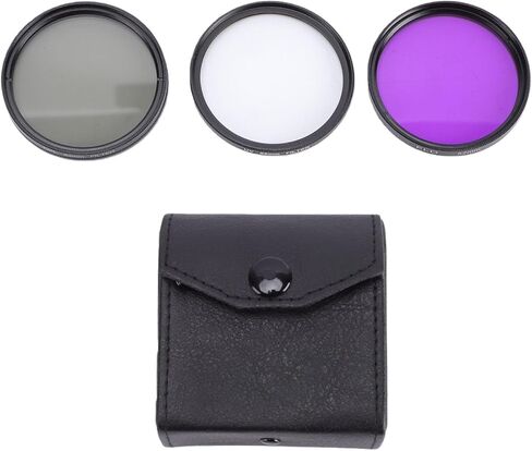 Zopsc 52mm Camera Lens Filter Kit, CPL 3 in 1 Circular Polarizer Fluorescent Light Filter with Aluminum Frame for Mirrorless DSLR Photography in Kuwait