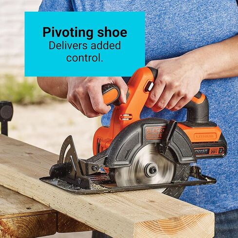 BLACK+DECKER 20V MAX 5-1/2-Inch Cordless Circular Saw, Tool Only with Lithium Battery & Charger (BDCCS20B & LBXR20CK) in Saudi Arabia