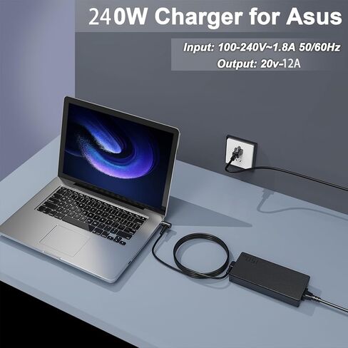240W Charger Compatible with Asus TUF F15 FX507VV FX507VU FX507ZI FX507ZC FX507ZD FX507ZE TUF F17 FX707VV FX707VU FX707ZI FX707ZC FX707ZD FX707ZE FX707CP FX707CS Gaming Laptop in Kuwait