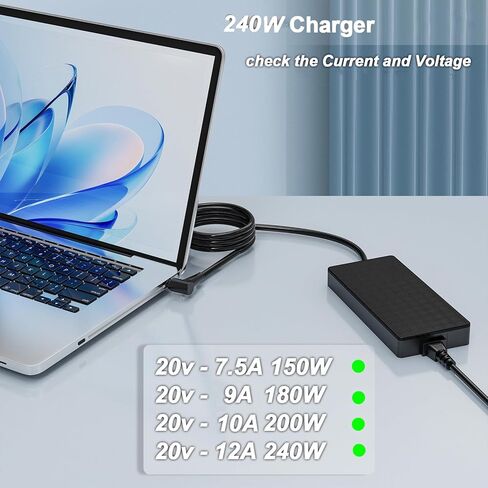 240W Charger Compatible with Asus TUF F15 FX507VV FX507VU FX507ZI FX507ZC FX507ZD FX507ZE TUF F17 FX707VV FX707VU FX707ZI FX707ZC FX707ZD FX707ZE FX707CP FX707CS Gaming Laptop in Kuwait