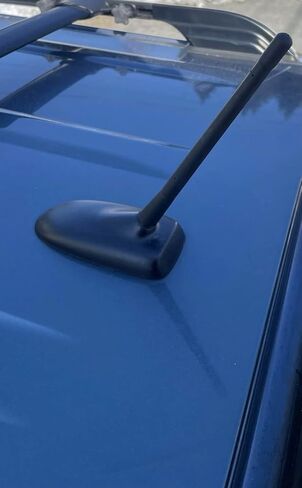 7" inch Short Rubber Black Stubby Antenna Mast Power Rod Radio AM/FM for Cars, Trucks, SUVs, Sedans — Waterproof, Easy Installation, No Tools Required — Antenna Base is Not Included in Kuwait